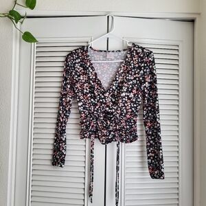 No Boundaries - Floral Wrap Blouse